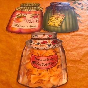 Melamine Canning Jar Wall Plaques - set of 3 10x6.5”